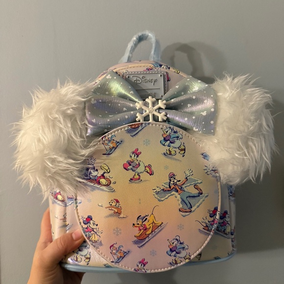 Loungefly Disney Mickey and Friends Winter WonderlandMini Backpack with Headband - Picture 1 of 1